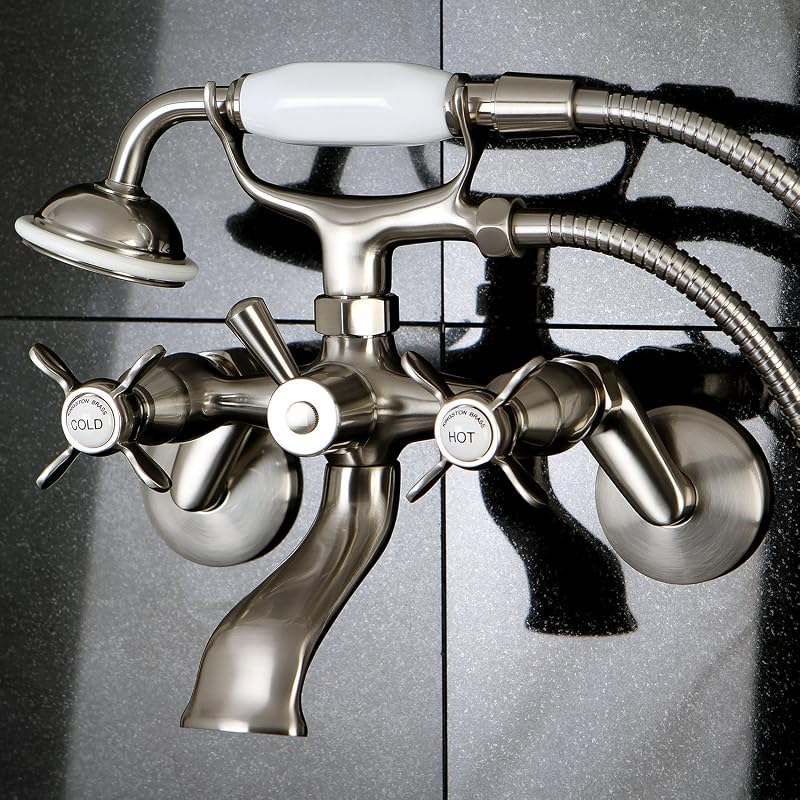 Grifo bañera con ducha de mano níquel cepillado
