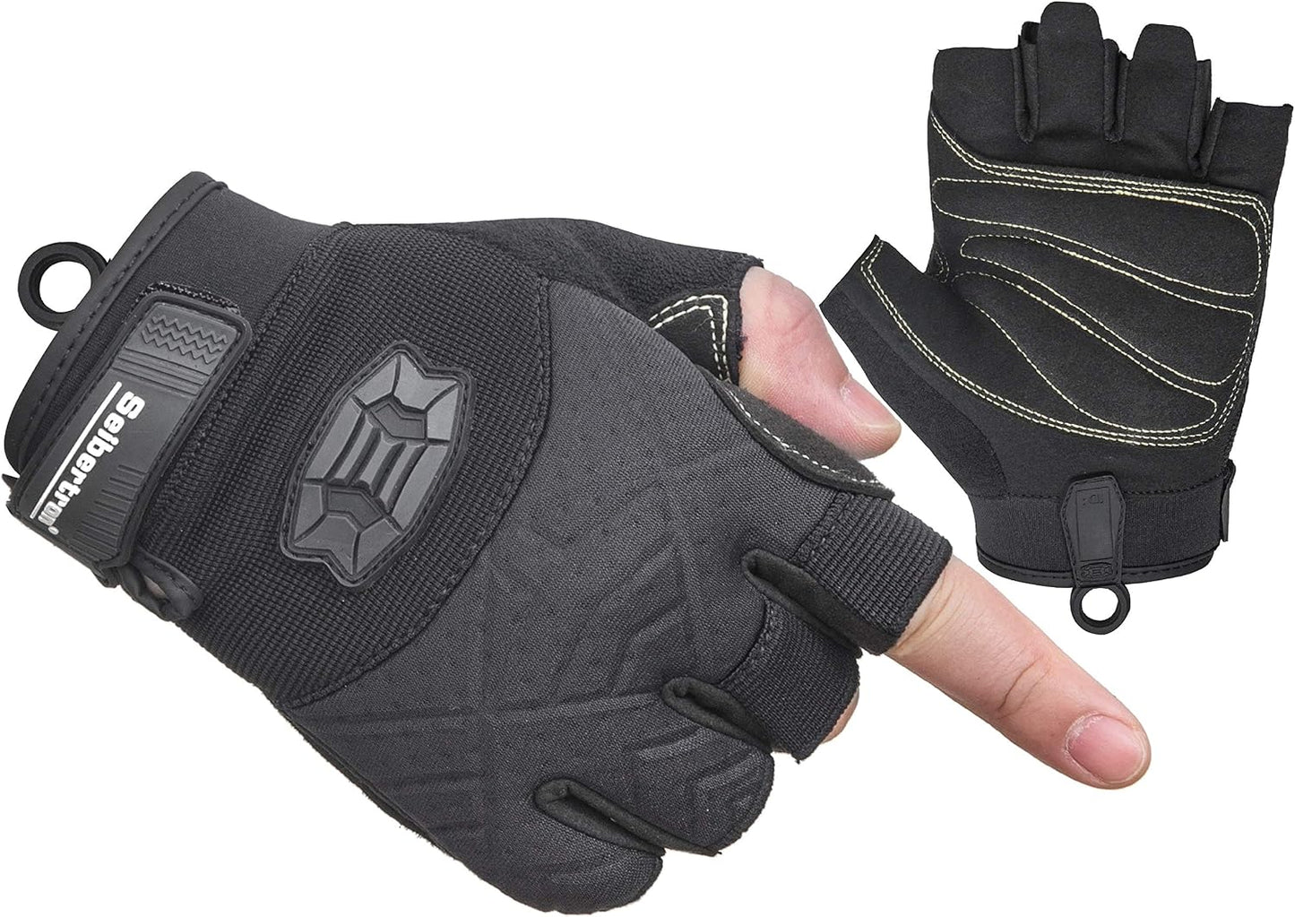 Guantes escalada palma acolchada dedos completos