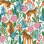 Papel tapiz floral autoadhesivo diseño leopardo selva 17.7