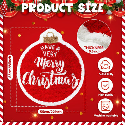 Alfombras baño navideñas 22x26pulg color rojo antideslizante