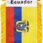 Bandera Ecuador 3x5pulg mini para auto ventosa dorada