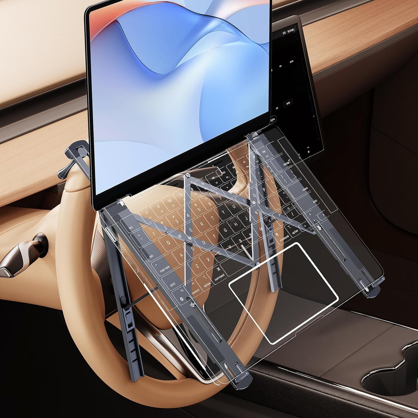 Soporte plegable laptop automóvil ajustable metal