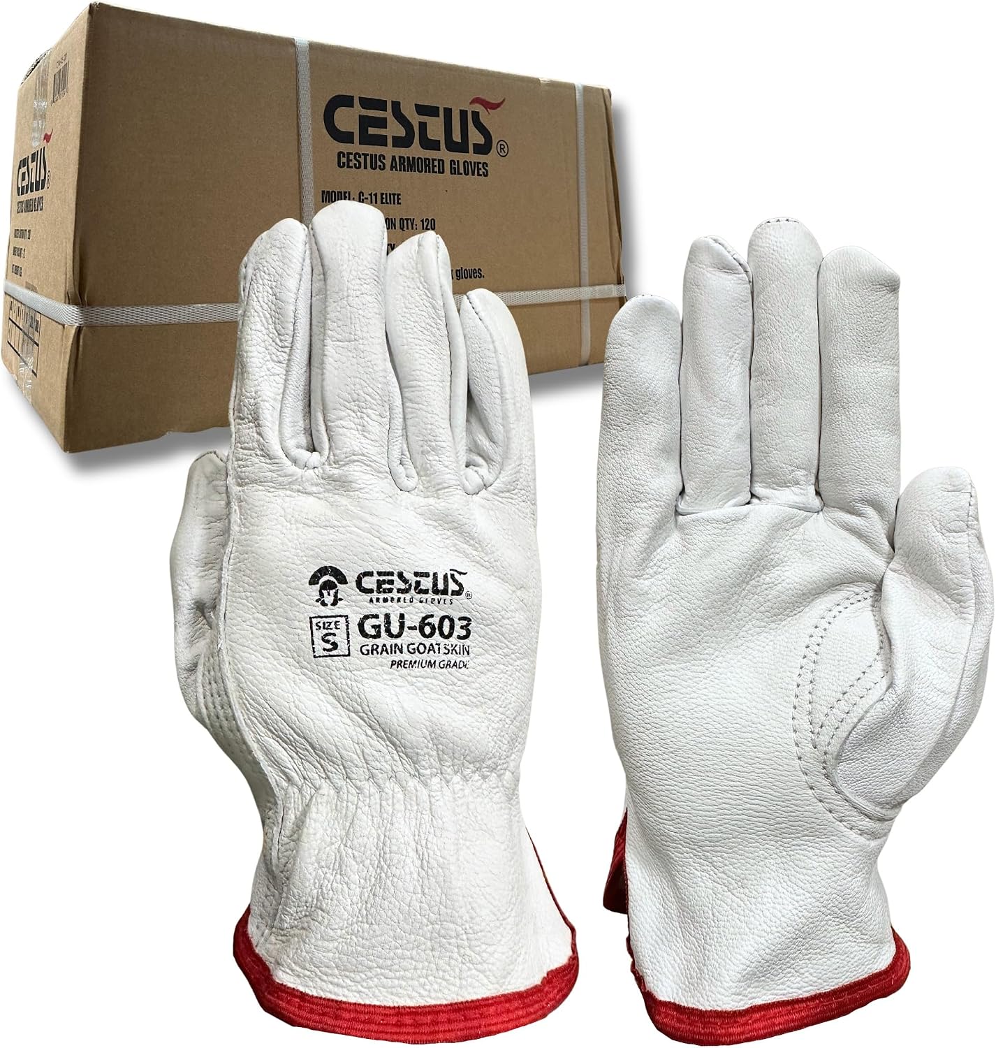 Guantes cuero solado sin forro corte natural