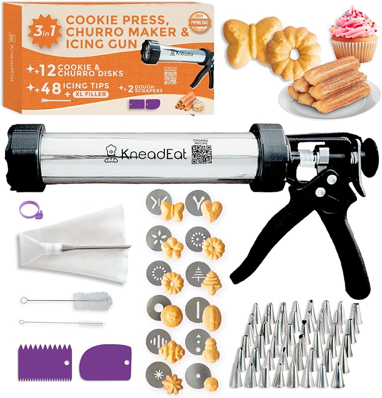 Kit 68 Pzas para hacer churros y galletas con spritz y glaseado