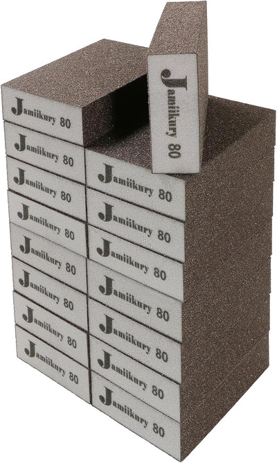 16 Bloques Lija Grano 80 Esponja Reutilizable para Madera y Metal