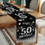 Mesa cumpleaños 50 color negro plateado antiderrap 72pulg