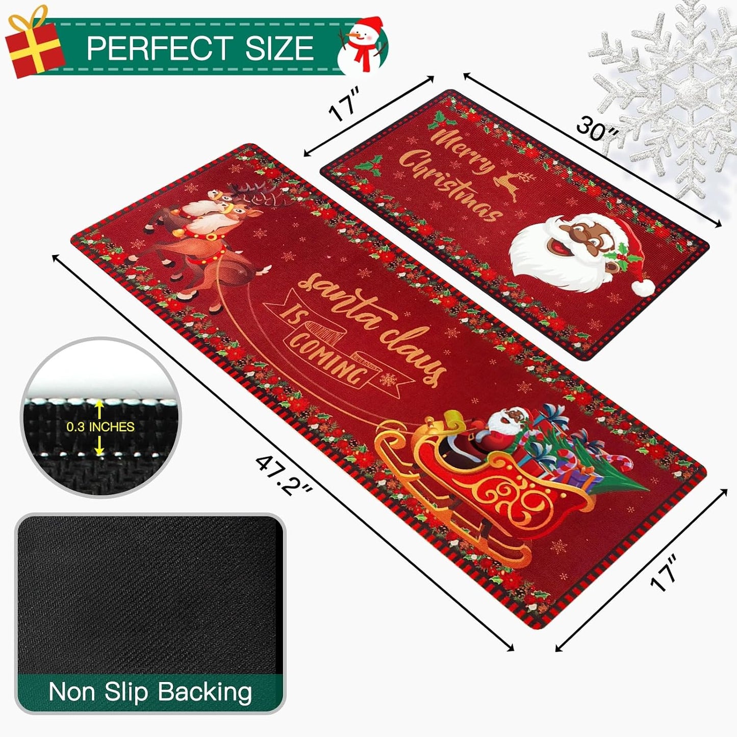 Alfombra Navidad Papá Noel negro decoración interior