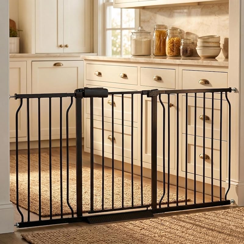 Puertas extra anchas para bebés y mascotas 71.6-76.4" metal
