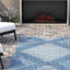 Alfombra rectangular 2x3ft 1pulg color azul y marfil
