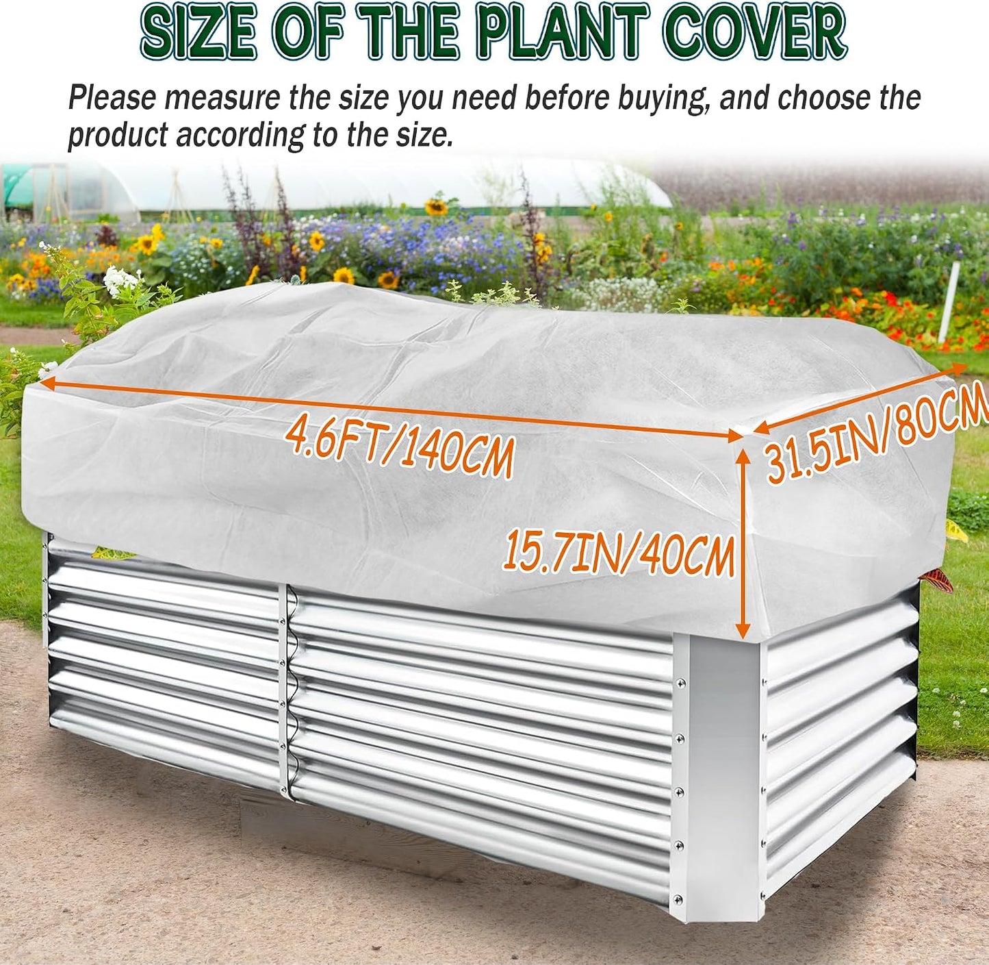 Cubierta rectangular para plantas 4x3ft tela con cremallera
