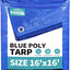 Lona azul 16x16ft impermeable resiste desgarros con ojales metal