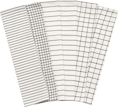 6 Pzas Paños cocina algodón 30x20pulg transpirable negro