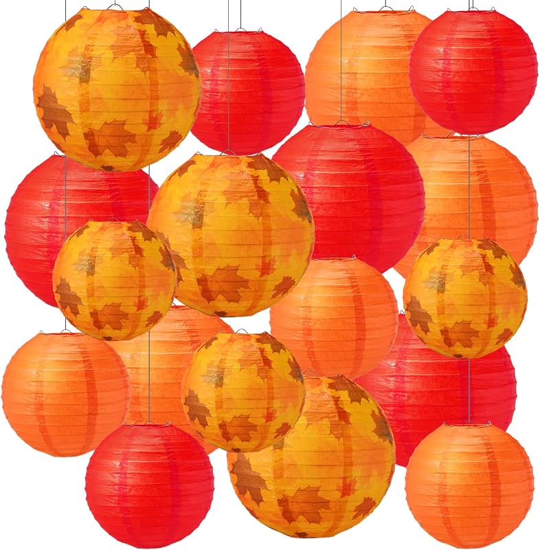 18 Linternas papel otoño decoración fiesta cosecha
