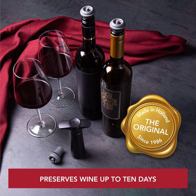 Tapones al vacío para vino set 6 gris sello hermético reutilizable