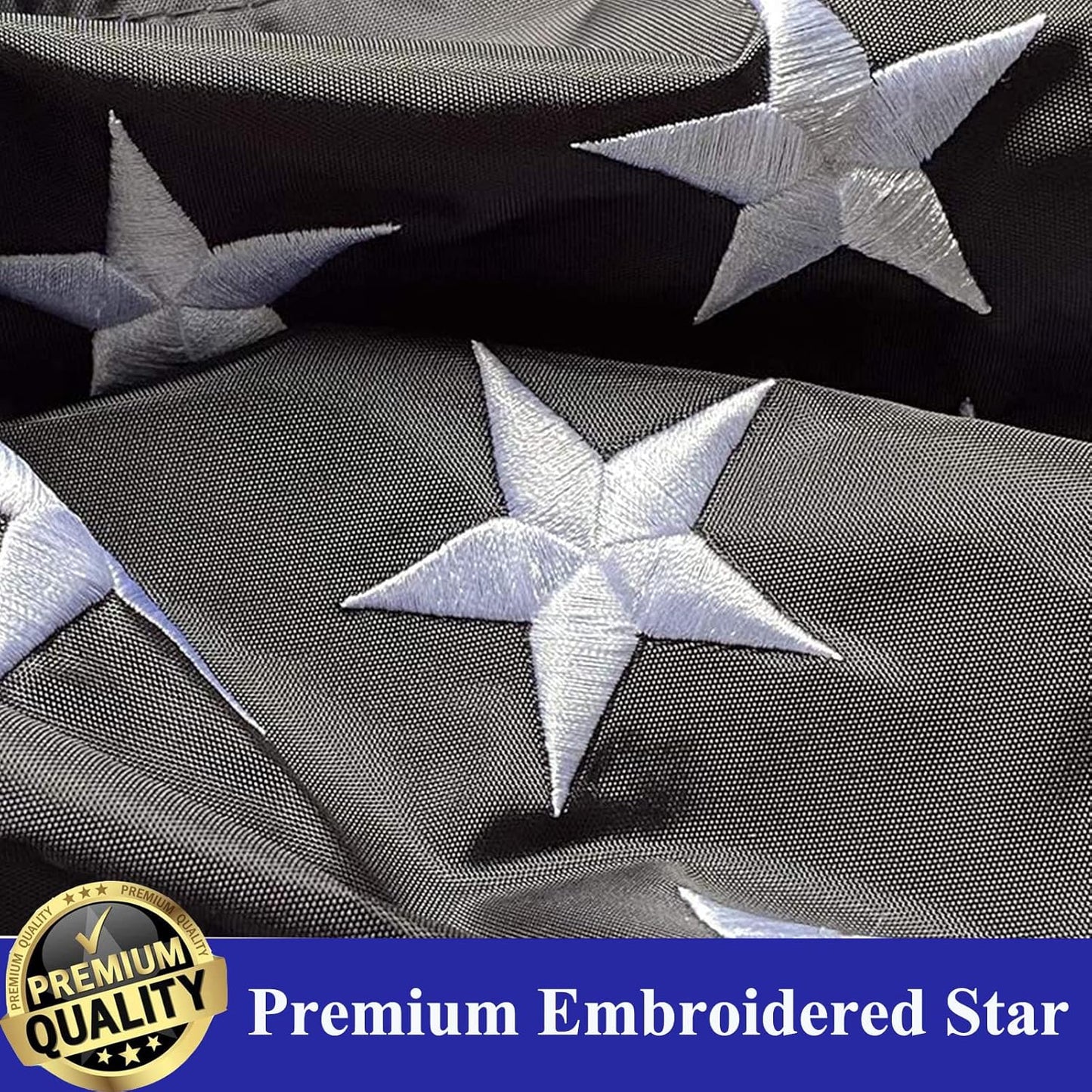 Banderas Blue Lives Matter 3x5" estrellas bordadas