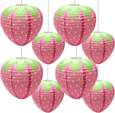 Faroles papel fresa 8-12 pulgadas rosa decoración fiesta