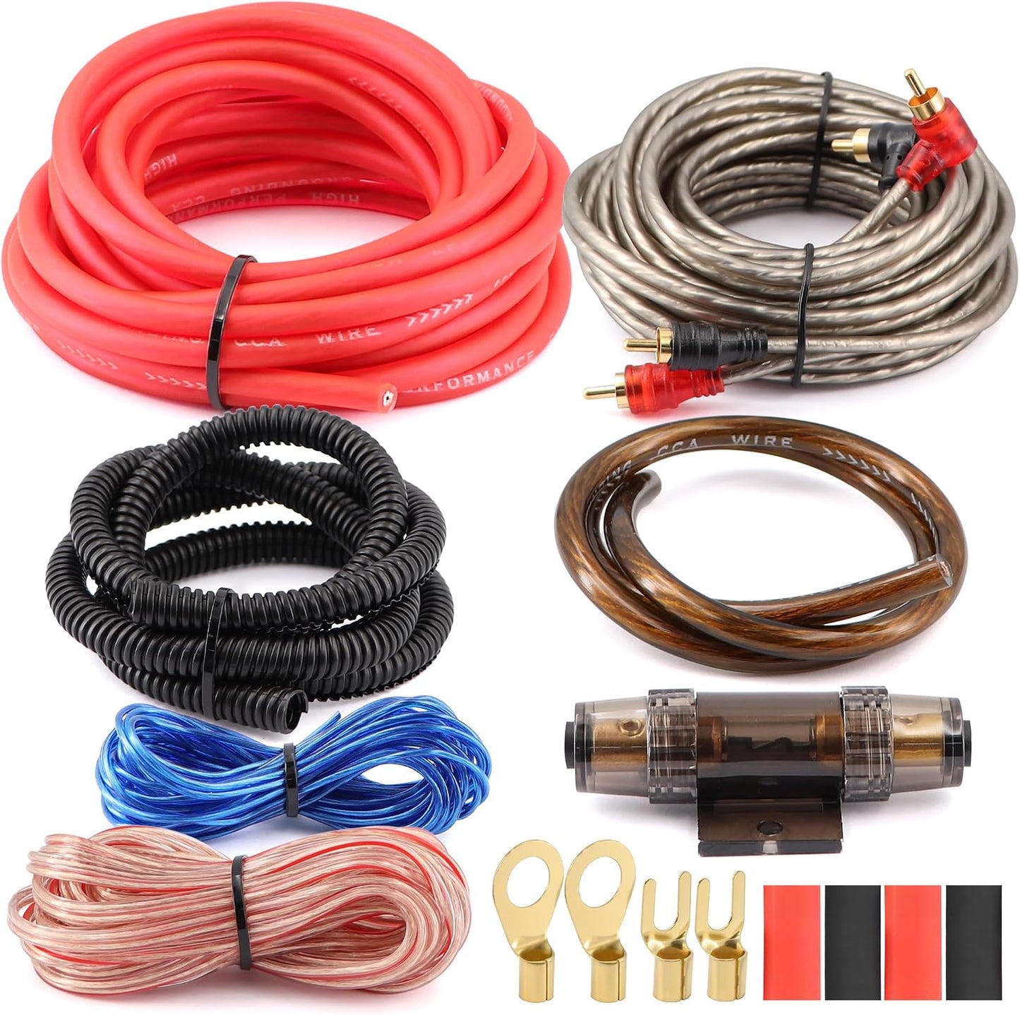 Kit cableado 8-800W 60A AGU 17pies cables RCA altavoces
