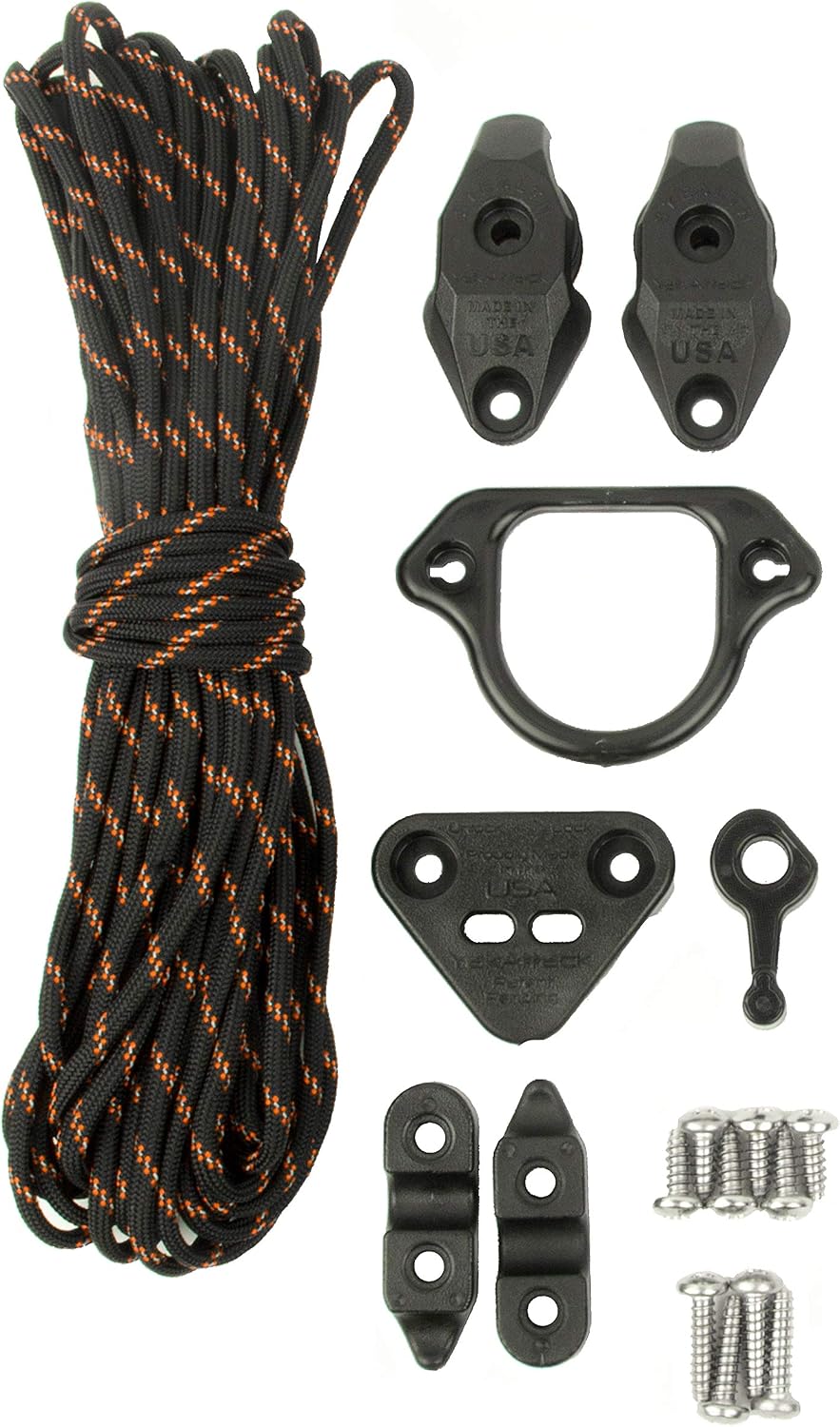 Kit anclaje kayak con poleas y cuerda 35pies reflejante