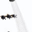 Set llave tina ducha 3 asas color negro mate con válvula