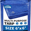 Cubierta lona azul 6x6ft impermeable polietileno multiusos