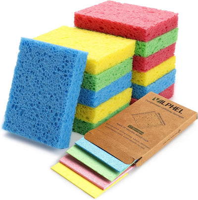 12 Pzas Esponjas Celulosa Compostables 18X Absorbentes
