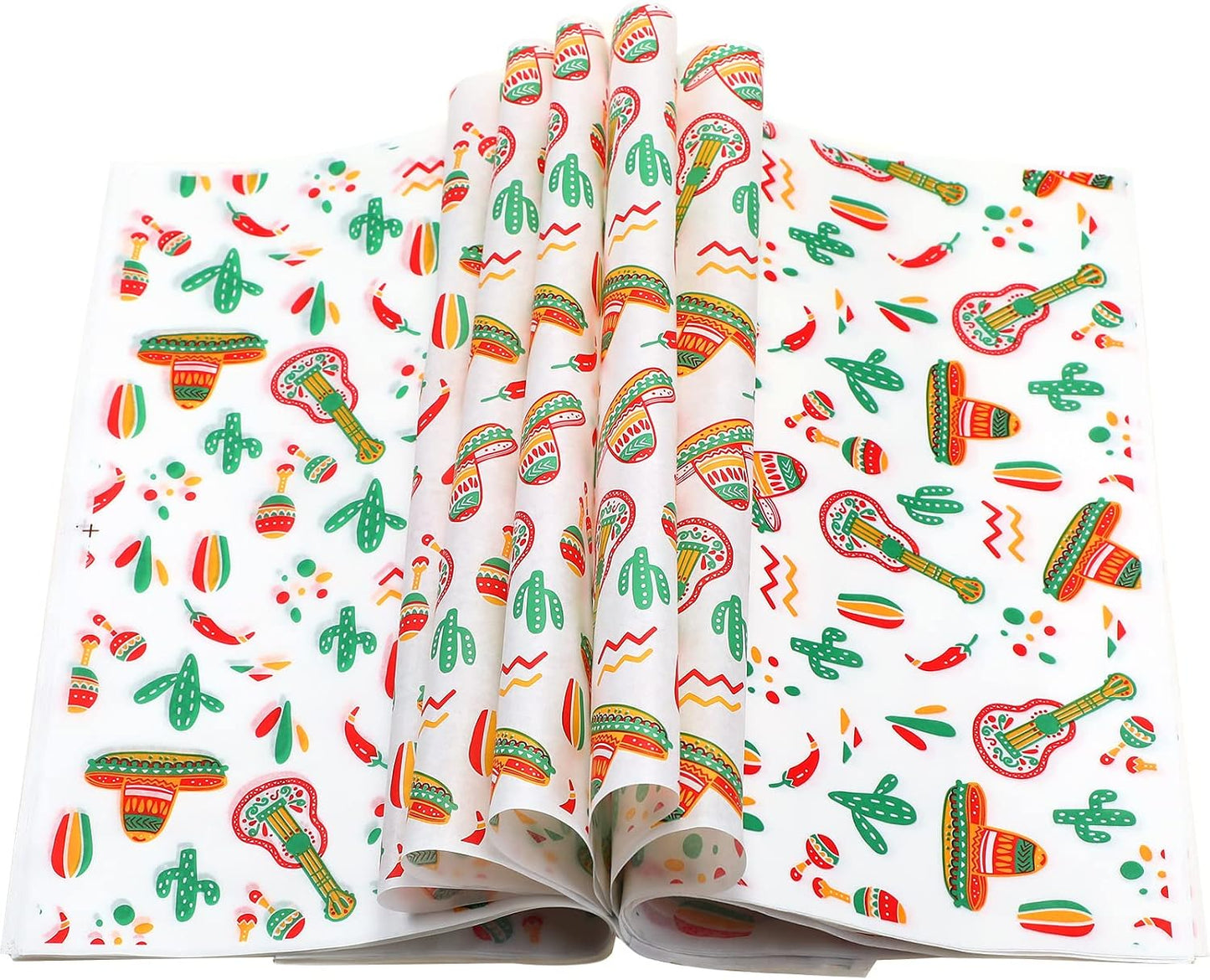 300 Hojas Cera Papel Delicatessen 12x12pulg Cinco de Mayo