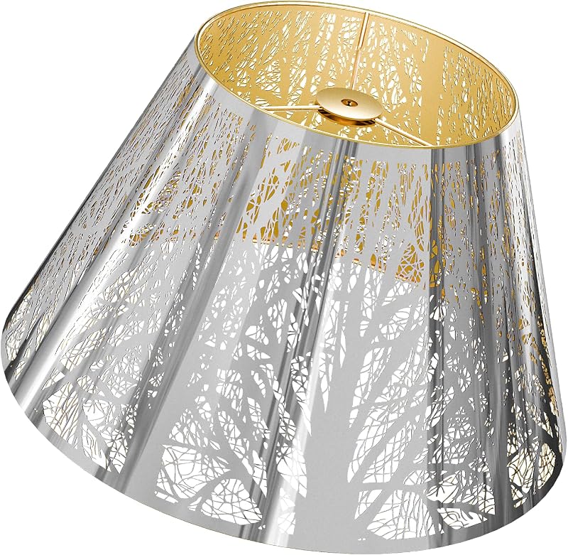 Lámpara sombra metal etch vintage árbol 7x13" dormitorio
