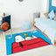 Alfombra interior 3x5ft antiderrap para niños azul y blanco