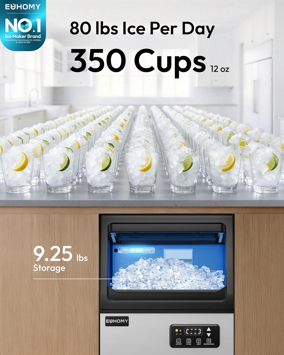Máquina hielo pepitas acero inox 80lb/24h con filtro