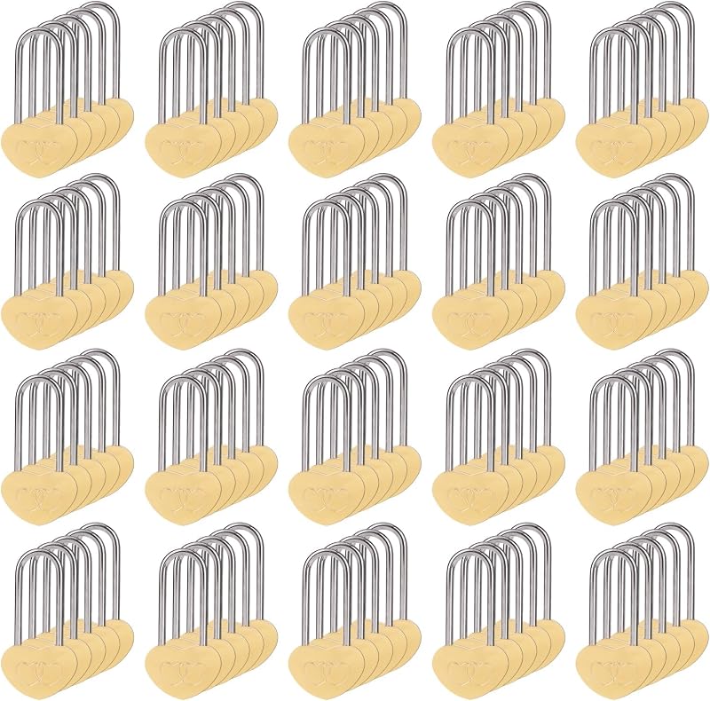 100 Candados Corazón 3.5x1.969pulg Sin Llave Boda San