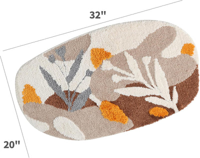 Alfombra baño floral antideslizante suave bohemia moderna