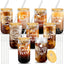 9 Set Vasos Vidrio 16oz con Tapas Pajitas Navidad