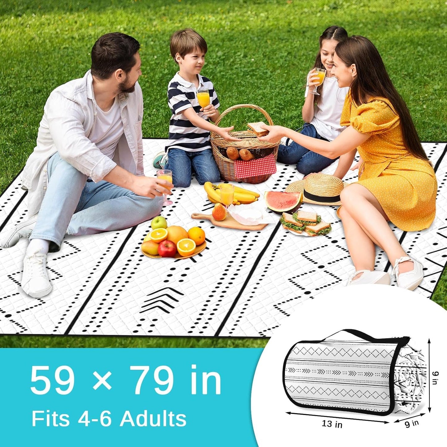 Manta picnic impermeable 79x59pulg plegable