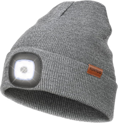 Gorro LED linterna frontal recargable USB unisex