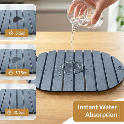 Tapete secado platos piedra 24x16pulg 8x4 2pzas
