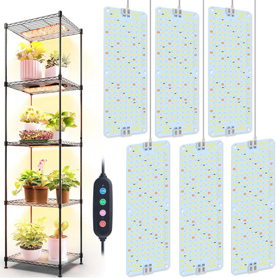 6 Paneles Luces Cultivo Plantas Interior con Temporizador