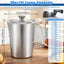 Jarra acero inox 70oz con tapa asa vaso graduado 2L