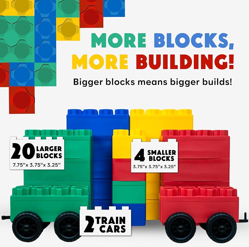 Set 24 Pzas Bloques Grandes para Niños 4-8 Años