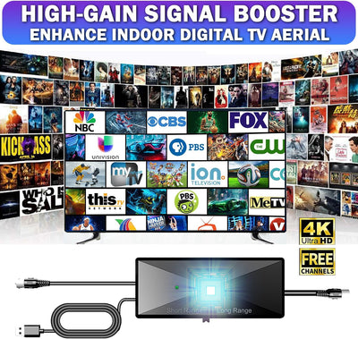 Amplificador antena TV HDTV alta ganancia UHF/VHF