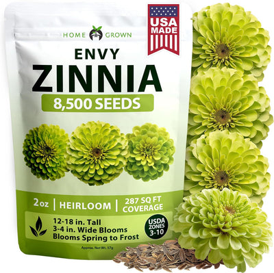 Semillas Zinnia verde lima 2oz 8500uds rápido crecimiento