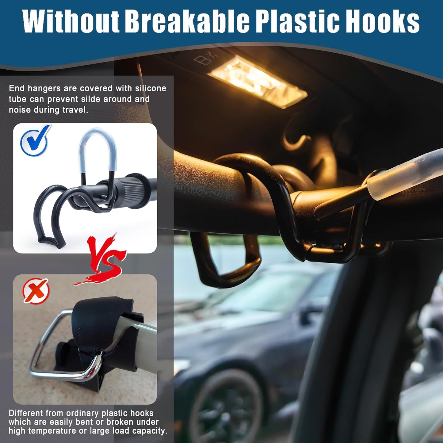 Barra colgadora ropa coche resistente ajustable
