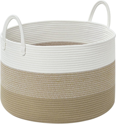 Canasta tejida para ropa bebé y juguetes 20x13" marrón
