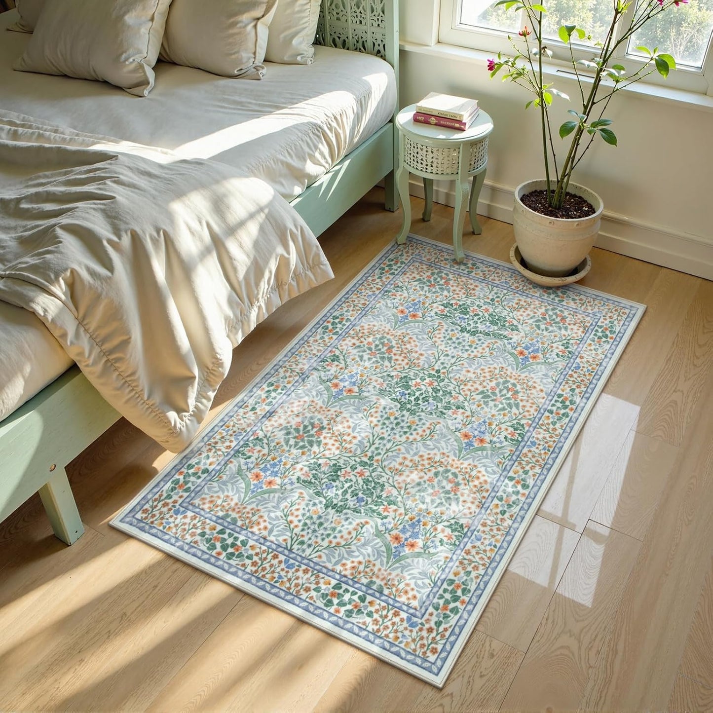 Tapete floral antideslizante 2x3ft para cocina dormitorio baño
