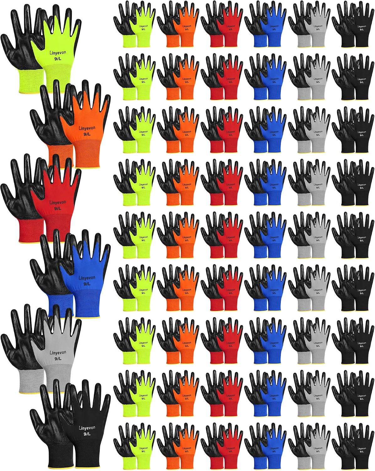 Guantes trabajo poliuretano reutilizables para hombre mujer