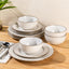 Set 12 Pzas Vajilla Cerámica En Relieve para 6