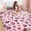 Alfombra antiderrap estampado leopardo rosa dormitorio niña