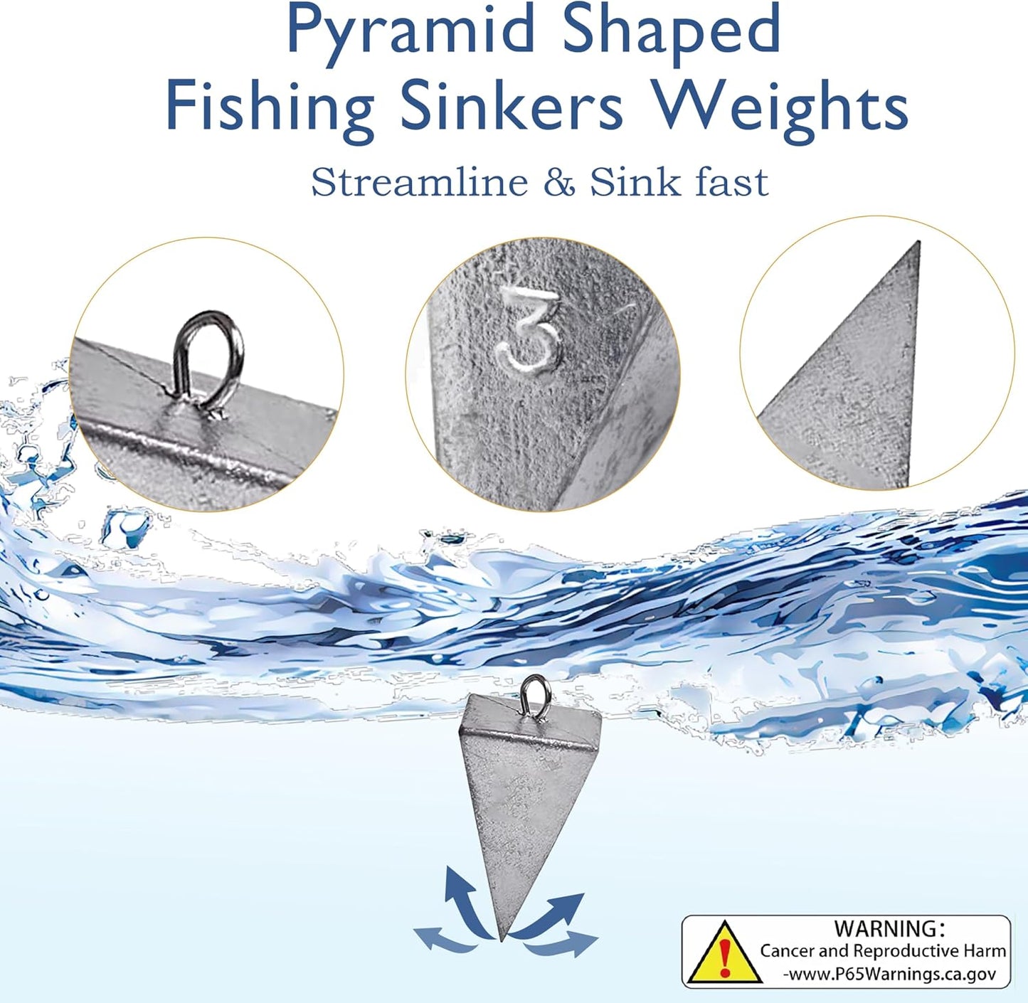 Plomos piramidales para pesca salada 1-3oz
