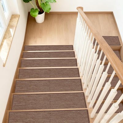 Alfombras antideslizantes peldaños madera 8x30pulg set 4