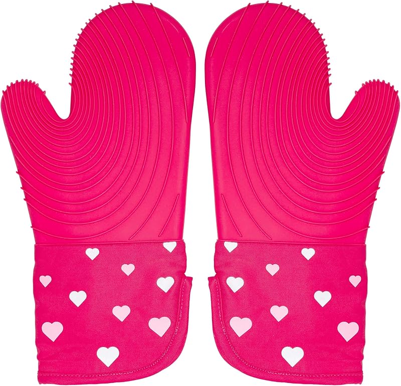 Juego 2 Pzas Manoplas Hornos Silicona Antiderrap Rosa