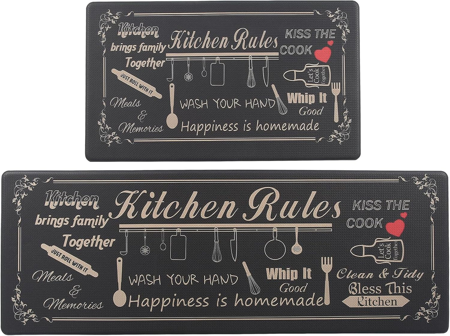 Tapetes cocina anti fatiga acolchados 20x32pulg set 2